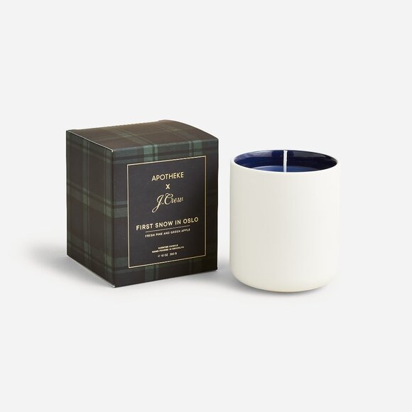 New in Box Apotheke X J.Crew First Snow in Oslo Candle Midnight Emerald - Picture 1 of 1